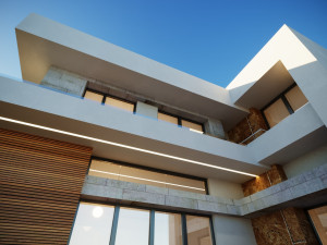 A model of a modern villa in the middle style 3D 모델