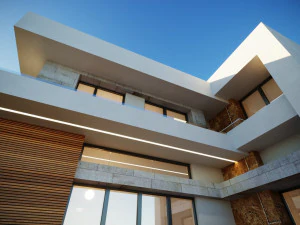 A model of a modern villa in the middle style 3D Model