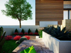 A model of a modern villa in the middle style 3D Model