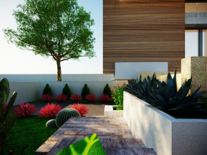 A model of a modern villa in the middle style 3D 모델