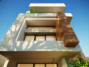 A model of a modern villa in the middle style 3D 모델