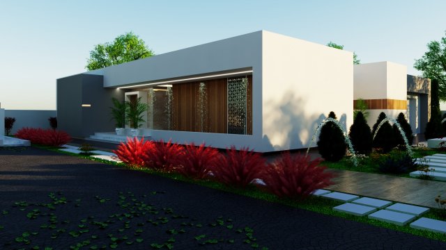 Modern villa model 666 3D Model .c4d .max .obj .3ds .fbx .stl .blend 