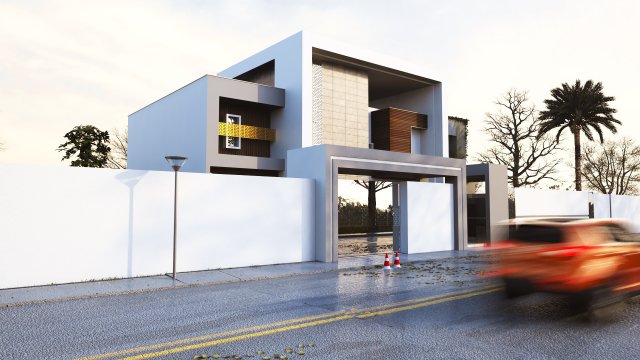 A modern villa 2story Model 3D .c4d .max .obj .3ds .fbx .stl .blend 