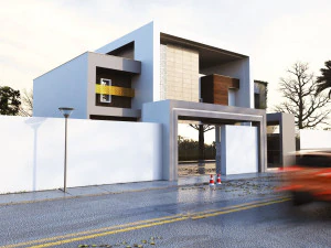 Eine moderne zweist&ouml;ckige Villa 3D Modell