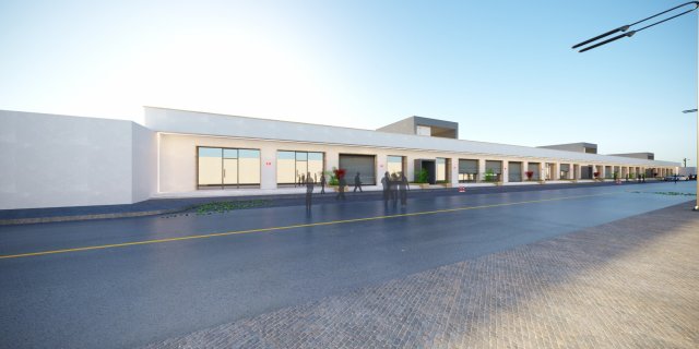 Model of a group of commercial shops on the main street 3D Модель .c4d .max .obj .3ds .fbx .stl .blend 