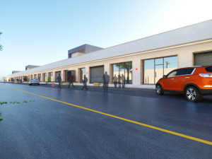 Model of a group of commercial shops on the main street 3D Модель