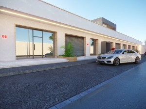 Model of a group of commercial shops on the main street 3D Модель