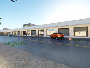 Model of a group of commercial shops on the main street 3D Модель