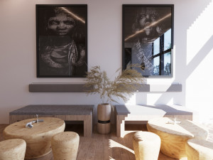 Cafe Interior Design In African Style 3D Model