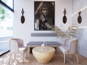 Cafe Interior Design In African Style 3D Model