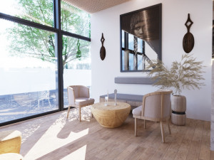 Cafe Interior Design In African Style 3D Model