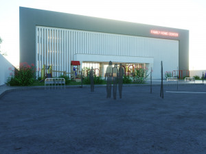 Of a Modern Mall Low-poly 3D Model
