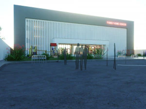 Of a Modern Mall Low-poly 3D Model