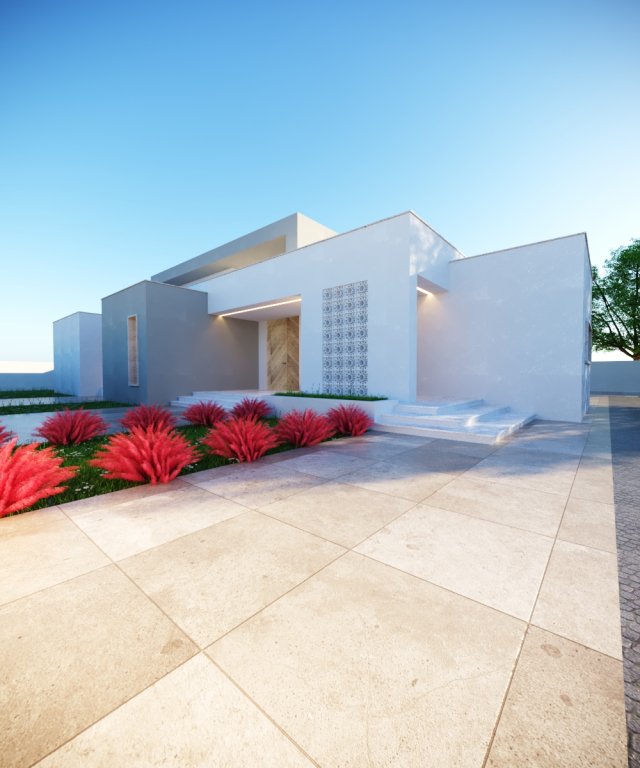 Modern House on the GroundFloor Low-poly 3D 모델 .c4d .max .obj .3ds .fbx .stl .blend 