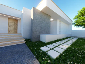 Piccola casa moderna a basso numero di poligoni Modello 3D