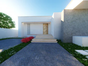 Modern K&uuml;&ccedil;&uuml;k Ev D&uuml;ş&uuml;k Poli 3D Model