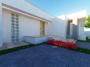 Modern K&uuml;&ccedil;&uuml;k Ev D&uuml;ş&uuml;k Poli 3D Model