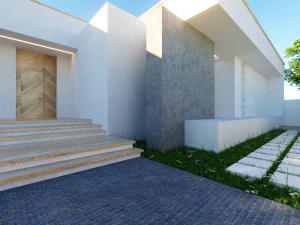 Modern K&uuml;&ccedil;&uuml;k Ev D&uuml;ş&uuml;k Poli 3D Model