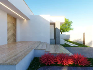 Modern K&uuml;&ccedil;&uuml;k Ev D&uuml;ş&uuml;k Poli 3D Model