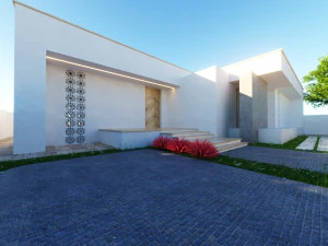 Modern K&uuml;&ccedil;&uuml;k Ev D&uuml;ş&uuml;k Poli 3D Model