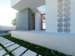 Modern K&uuml;&ccedil;&uuml;k Ev D&uuml;ş&uuml;k Poli 3D Model