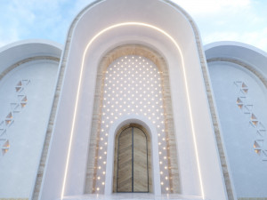 Modern mosque Low-poly 3D Model