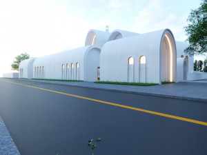 Modern mosque Low-poly 3D Model