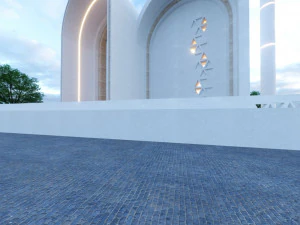 Modern mosque Low-poly 3D Model