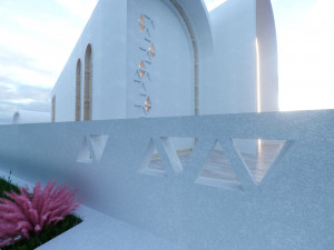 Modern mosque Low-poly 3D Model