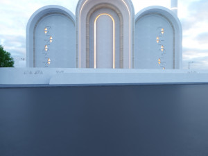 Modern mosque Low-poly 3D Model