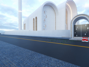 Modern mosque Low-poly 3D Model