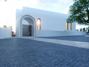 Modern mosque Low-poly 3D Model