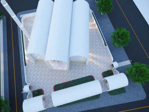 Modern mosque Low-poly 3D Model