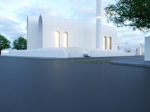 Modern mosque Low-poly 3D Model
