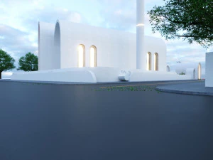 Modern mosque Low-poly 3D Model