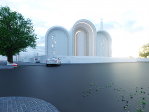 Modern mosque Low-poly 3D Model