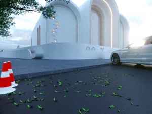 Modern mosque Low-poly 3D Model