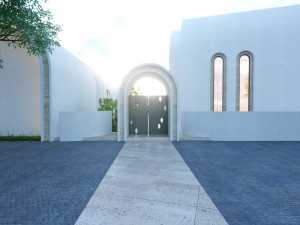 Modern mosque Low-poly 3D Model