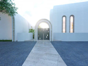 Modern mosque Low-poly 3D Model