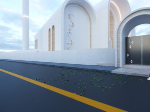Modern mosque Low-poly 3D Model