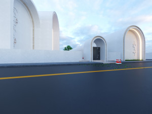 Modern mosque Low-poly 3D Model