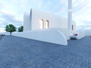 Modern mosque Low-poly 3D Model