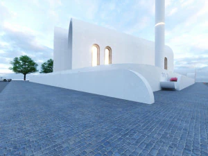 Modern mosque Low-poly 3D Model
