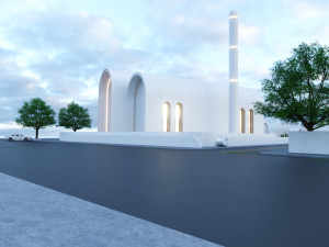 Modern mosque Low-poly 3D Model