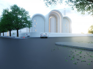 Modern mosque Low-poly 3D Model