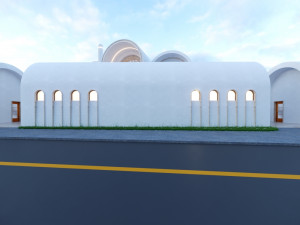 Modern mosque Low-poly 3D Model