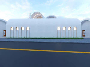 Modern mosque Low-poly 3D Model