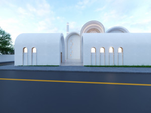 Modern mosque Low-poly 3D Model