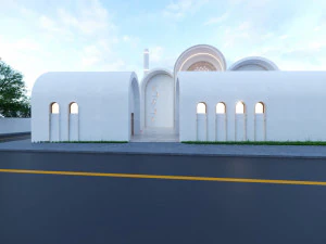 Modern mosque Low-poly 3D Model
