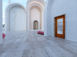 Modern mosque Low-poly 3D Model